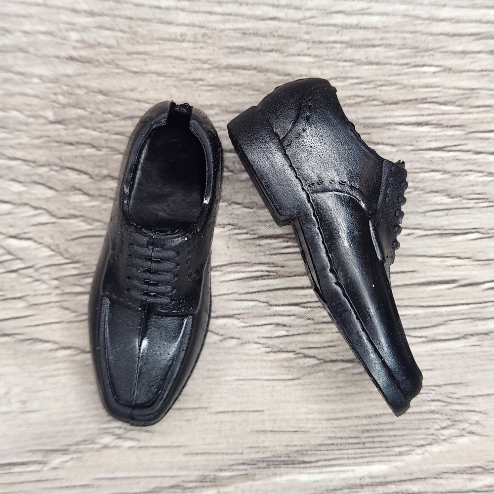 Ken Doll Shoes Black Loafers